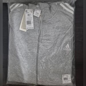Adidas Heather Gray Full-Zip Hoodie